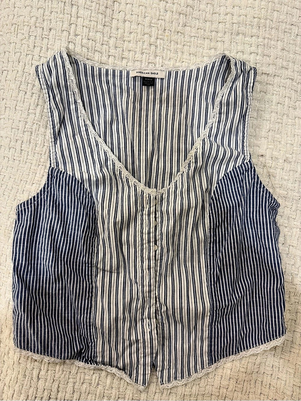 Madewell Striped Tank Top in Blue & White Size XS Like New